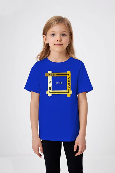 ADABEBEK Think Out Letter Printed Girl's T-Shirt