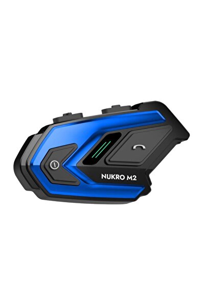 Nukrotech Nukro M2 Bluetooth İnterkom Seti - Mavi (2 Kişi Bağlantılı ve Müzik Paylaşımı)