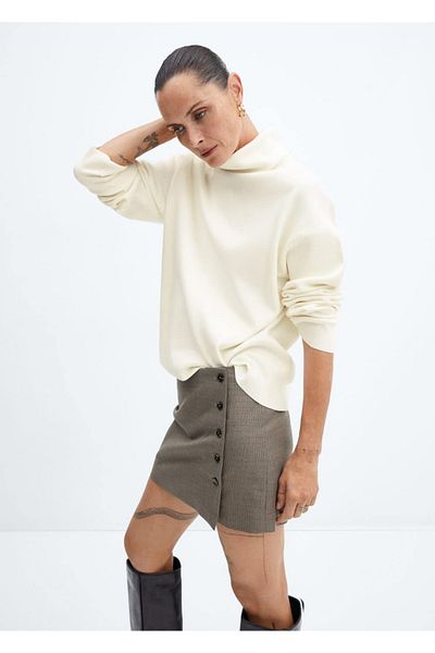 MANGO Woman Oversize Perkins Collar Sweater
