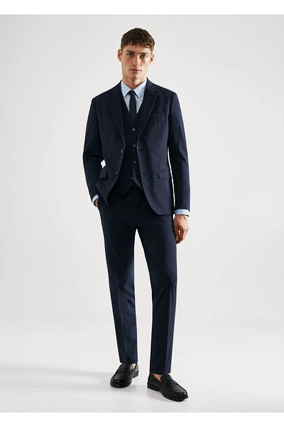 MANGO Man Μπουφάν με καρό σακάκι Super Slim Fit