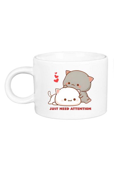 HobiShop Mochi Cat I Need Interest Printed Porcelain Luxury Cup