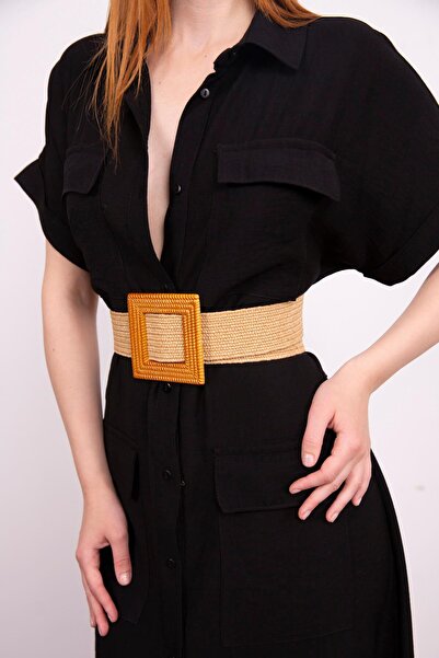 Sue Store Кавовий ремінь з пряжкою