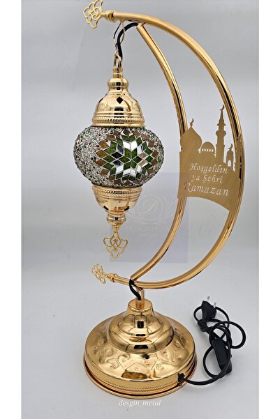 CAM RAMAZAN MASA ÜSTÜ LAMBADER METAL KECE LAMBASI RAMZAN HİLALİ