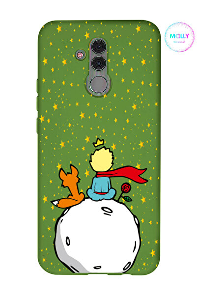 Molly Huawei Mate 20 Lite Uyumlu Matcha Yeşili Küçük Prens Desenli Silikon Kılıf