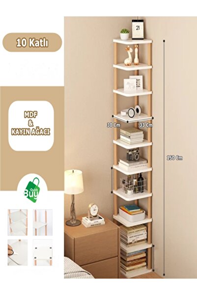 QuickBuy Dikey Kitaplık Bölmeli Ayakkabı Organizer Dekoratif Kitap Rafı