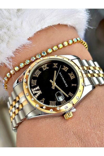 Navimarine Silver Color Steel Strap Women's Wristwatch + Bracelet Gift