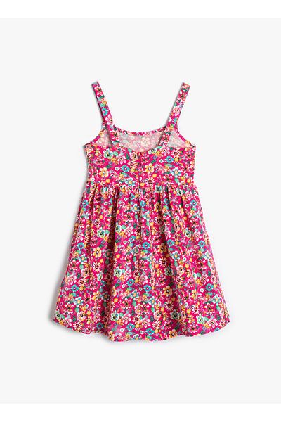 Koton Rosa knielanges Kleid für Damen 4SKG80044AW