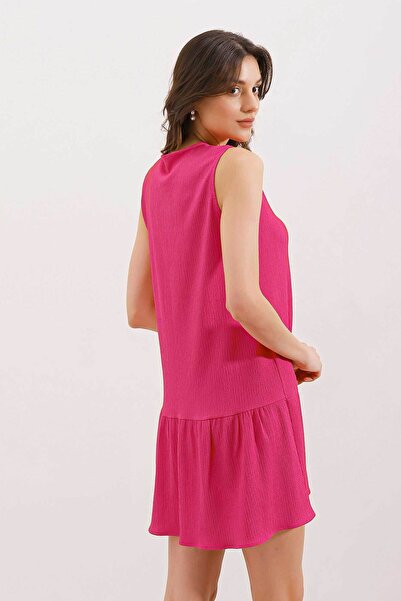 Bigdart 2344 Summer Flared Knitted Dress - Fuchsia