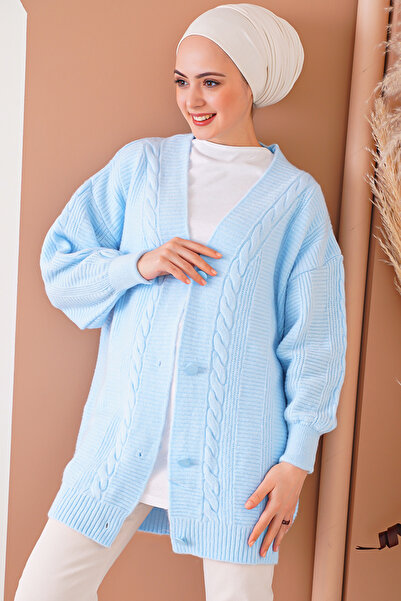 Bigdart 15768 Трикотажний кардиган Tesettur синій