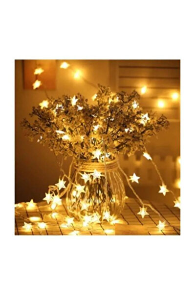 Genel Markalar Dekoratif 3 Metre  Yıldızlı Ipli Led Işık  Fişli Yıldız Led Süs