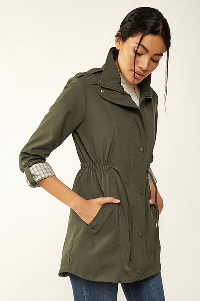 Bigdart 10322 Trenchcoat mit geraffter Taille – Khaki