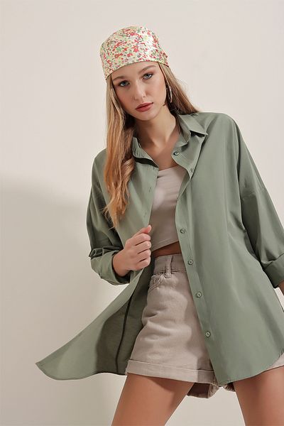 Bigdart 3900 Oversize-Lang-Basic-Hemd – Khaki