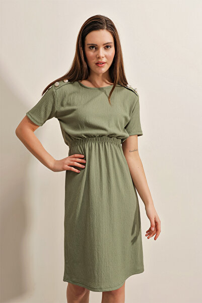 Bigdart 2375 Button Detailed Knitted Dress - Çağla