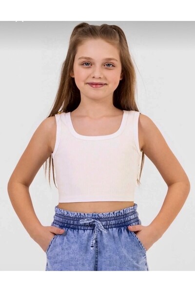 DMB BOYS & GIRLS Kız Çocuk Kare Yaka Crop Büstiyer