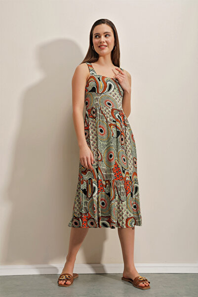Bigdart 2239 Shoulder Tie Strap Dress - Çağla