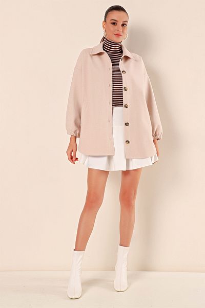 Bigdart 0674 Πουκάμισο Oversize με Τσέπες - Mink