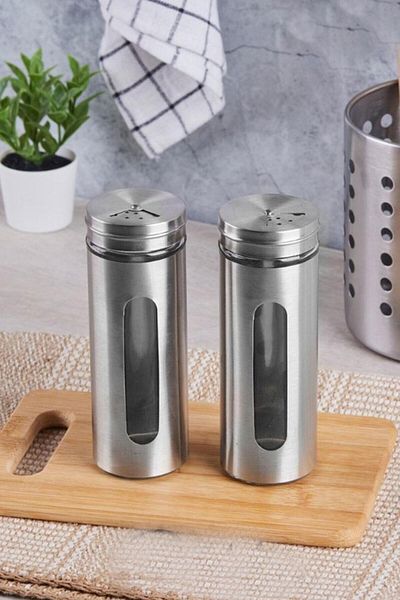 JASPER 13676 Steel 180 ml Metallo 2-Piece Salt Shaker