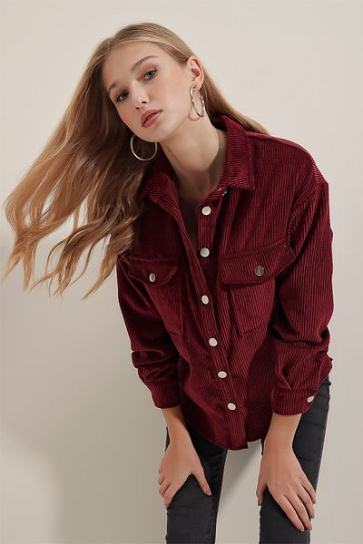 Bigdart 3865 Striped Velvet Shirt - Plum