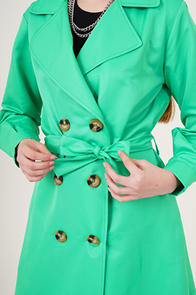Bigdart 5853 Double Breasted Collar Trench Coat - Green