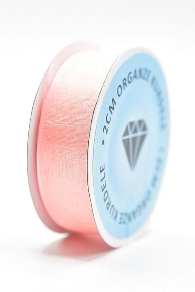 YENİ HEDİYELİK DÜNYAM Pink Organza Ribbon Strip 2CmX20M