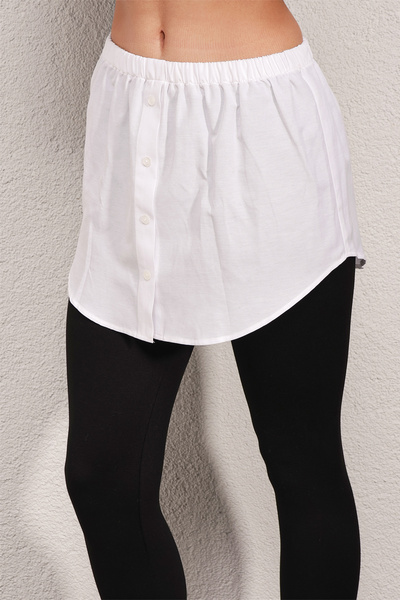 Bigdart 1888 قميص من النوع الثقيل تنورة قميص - أبيض