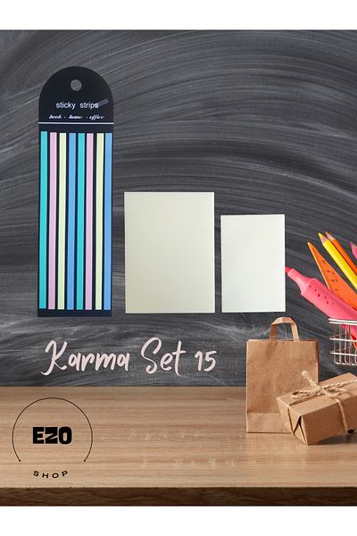 EZOSHOP Set of 3 Long Strip and Canot, 2 Sizes Transparent Adhesive Note Paper Stationery Post It Mixed Set 15