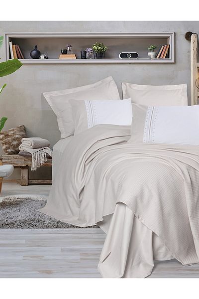Cotton Box Lusso Bamboo Double Pique Set Chaste Stone