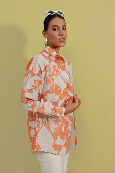 Bigdart 3900 Oversize dlouhá základní košile - D. Oranžová