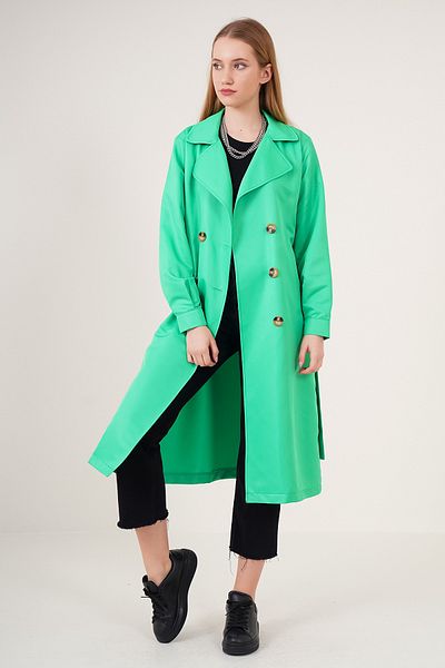 Bigdart 5853 Double Breasted Collar Trench Coat - Green
