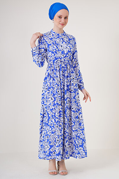 Bigdart 2144 Hakim Yaka Tesettür Elbise - Saks