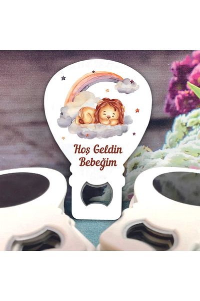 Ege ajans 10 pcs (card and gelatin) lion model baby opener magnet