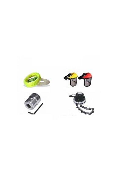 TIRPAN Motorlu Tırpan Aksesuar Seti-Canavar Başlık-Koruyucu Maske-Örümcek Başlık-Parça Misina