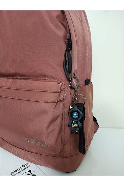 Alanç Gift Σακίδιο πλάτης Young School Αδιάβροχο υφασμάτινο Μεγάλο μέγεθος Σακίδιο πλάτης σολομού χρώματος με θήκη φορητού υπολογιστή