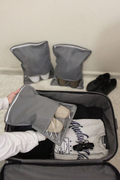 ADARYA HOME 4 Pieces Shoe Storage Bag Shoe Bag with Window - Zippered