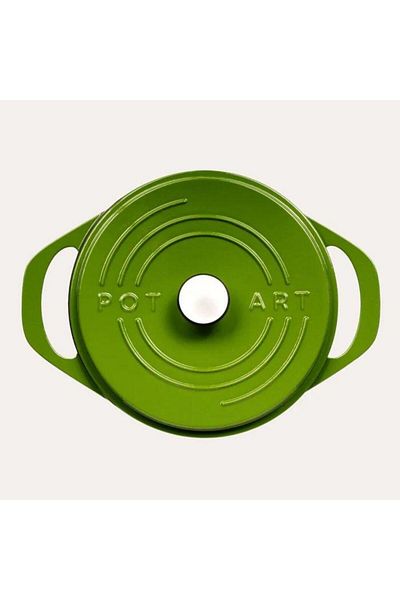 Sürel Potart 28 cm Round Cast Pot Bright Green