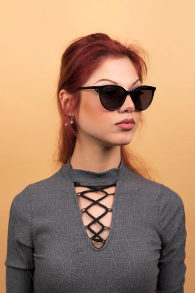 By Donetto Black Smoked Unisex Sunglasses
