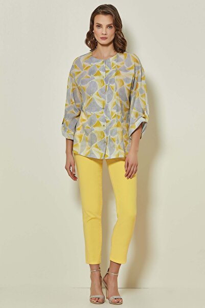 Guitar Dar Paça Sarı Pamuklu Pantolon