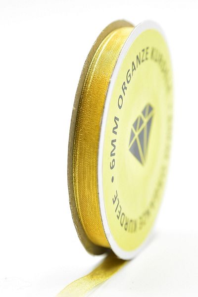 YENİ HEDİYELİK DÜNYAM Gold Organza Ribbon 6MMX20M