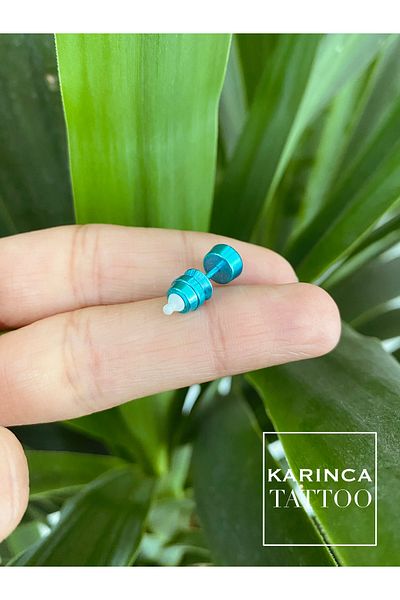 Karınca Piercing Baby Bottle Blue Colored Ear Flat Tragus Helix Piercing Ear Earring