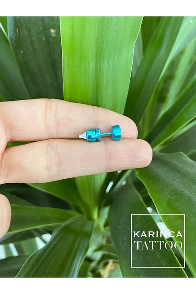 Karınca Piercing Baby Bottle Blue Colored Ear Flat Tragus Helix Piercing Ear Earring