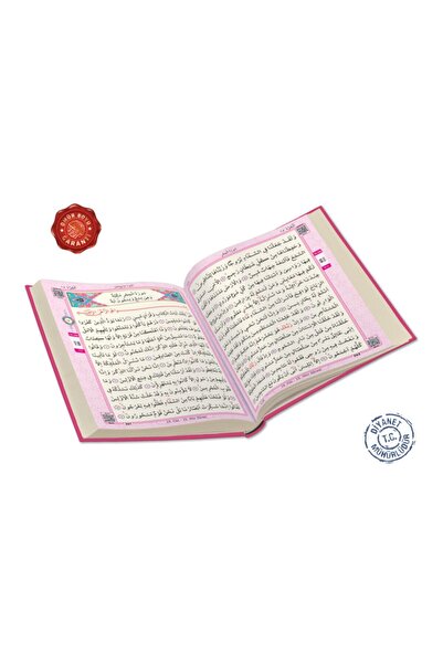 Merve Yayınları Kuranı Kerim Bilgisayar Hatlı Pembe Renk Rahle Boy