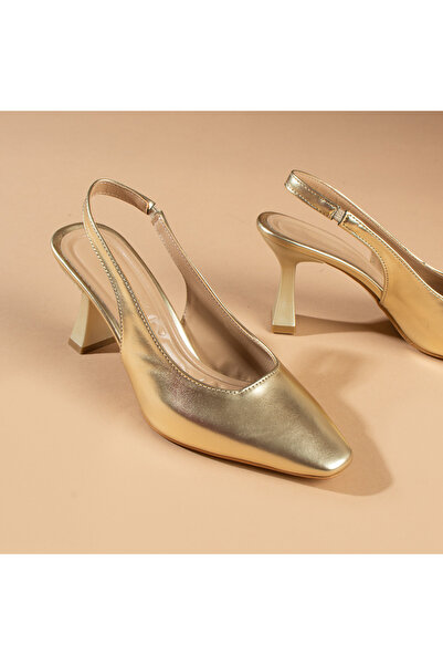 LEYLA STORE Leona Gold Classic Heeled Shoes