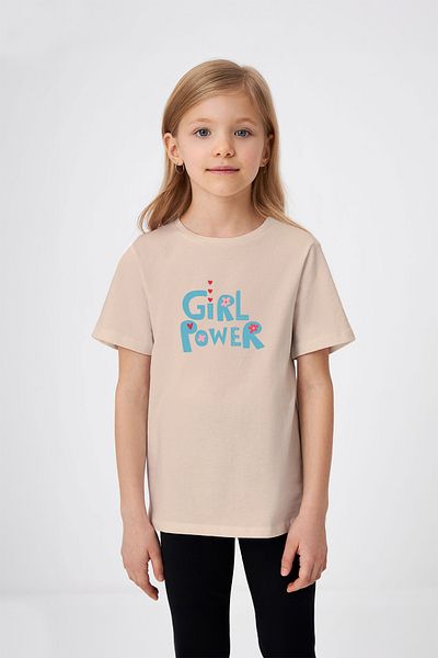 ADABEBEK Girl Power Written Heart Λεπτομερές T-Shirt για κορίτσια