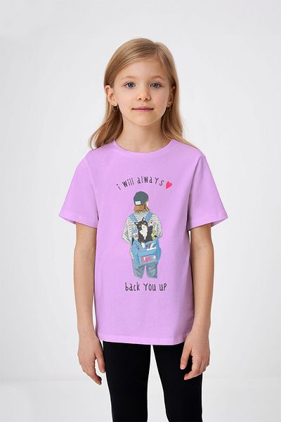 ADABEBEK Tricou pentru fetiță cu imprimeu Kitty cu rucsac