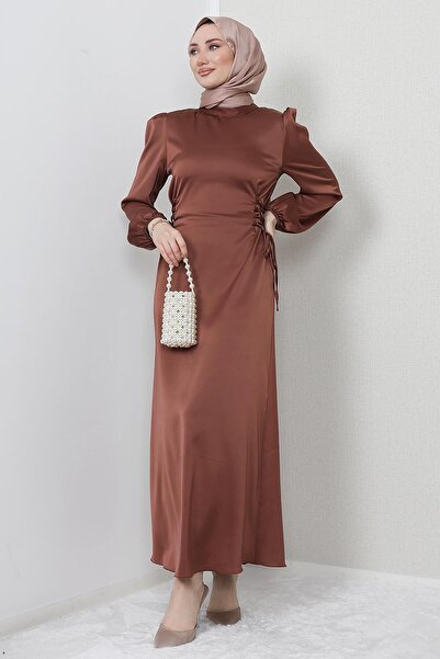 GİZ AGİYİM Sahra Hijab Φόρεμα Χάλκινο