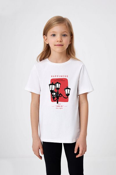 ADABEBEK Just Turn On The Lights Printed Girl's T-Shirt