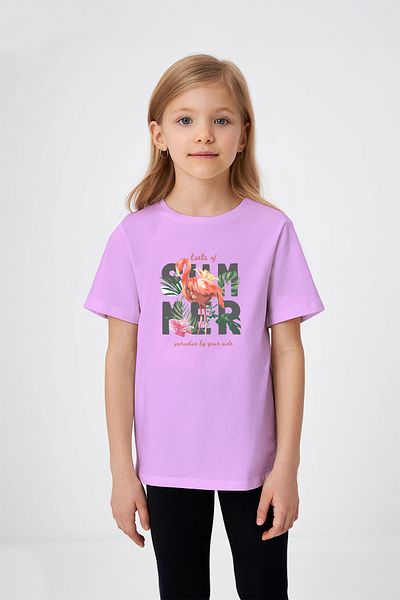 ADABEBEK Tricou pentru fetiță cu model Flamingo de vară