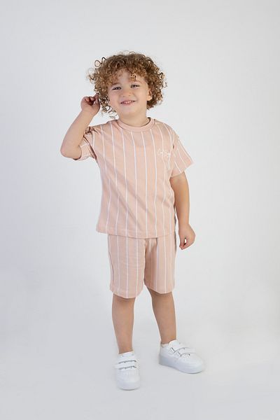 Harika KIDS Boy's Cool Boys Printed Striped Short Sleeve Shorts Top and Bottom Set