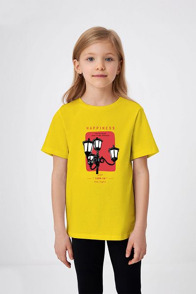 ADABEBEK Just Turn On The Lights Printed Girl's T-Shirt