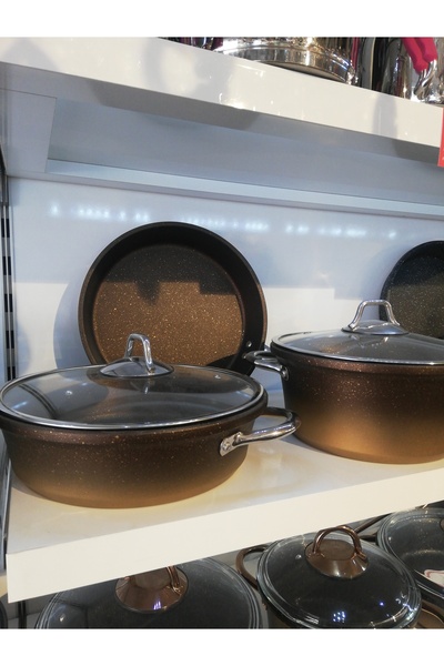 ACAR Eda 5 Parça Döküm Tencere Set - Cappucino